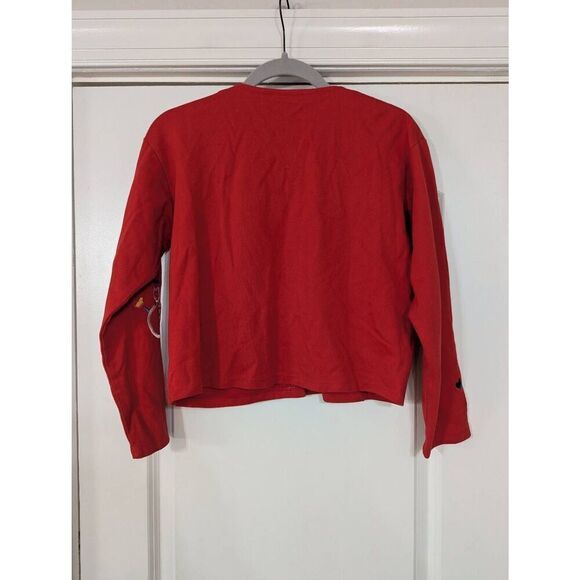 Michael Simon Simon Sez Snowman Cardigan girl's size 12/14 L red embroidered - Picture 6 of 6